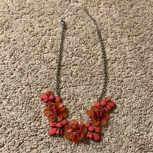 Elegant Floral Necklace in Coral